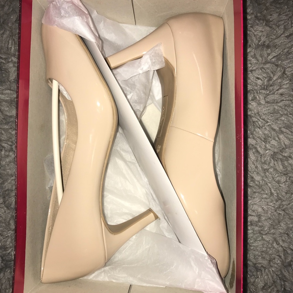 nude heels worn once